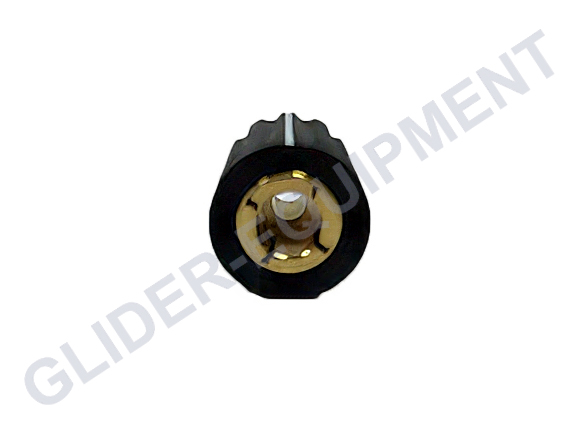 Instrumenten Drehknopf 14.5mm (Welle Ø6mm) Schwarz mit Streif [E021-3425]